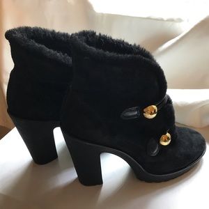 COACH Lenora black suede ankle boots. Sz 7.